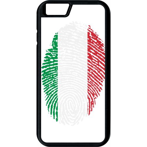 Coque iphone 6s - empreinte digitale drapeau italie italy - noir