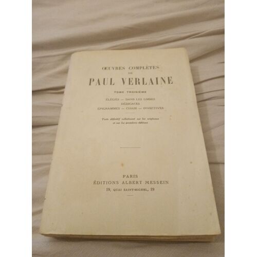 Oeuvres Complète De Paul Verlaine Tome 3