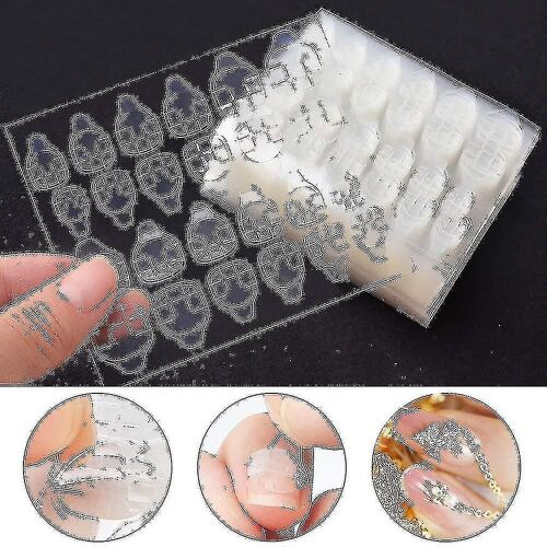 96 Pcs Colle Double Face Nail Sticker Transparent Ahesive Faux Embouts Pour Les Doigts 