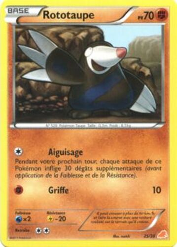 Pokemon Rototaupe 25/30 Rare 