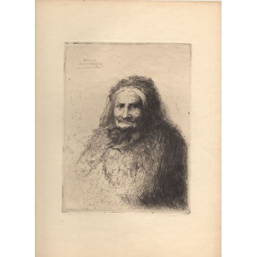 Eau-Forte La Vieille Dame Par Jouvet-Magron
