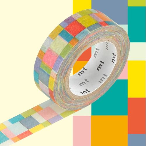 Masking Tape Mt 1,5 Cm Mosaic Couleurs Vives