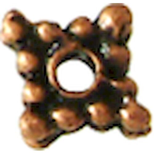 Perle Rondelle Intercalaire Métal Carré 6 Mm Cuivré 10 Pièces