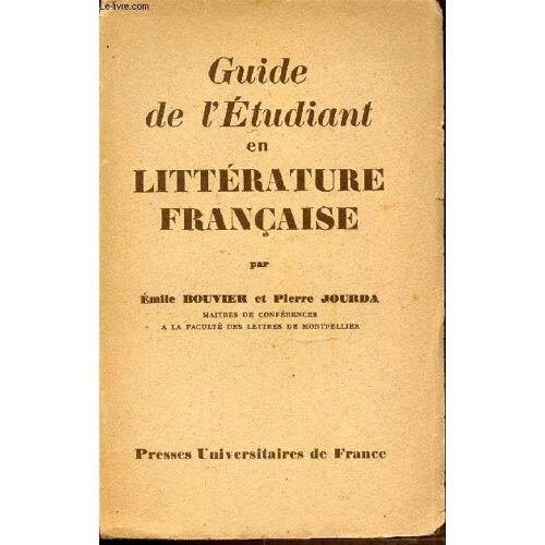 Guide De L'etudiant En Litterature Francaise.
