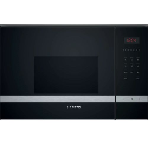 siemens - micro-ondes encastrable 20l 800w inox/noir - bf523lms0