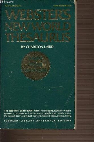 Webster's New World Thesaurus.