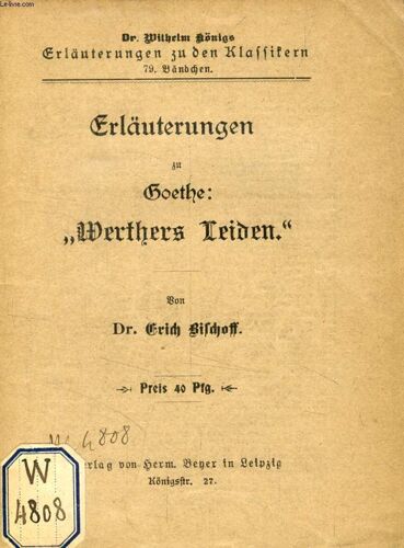 Erläuterungen Zu Goethes Werthers Leiden