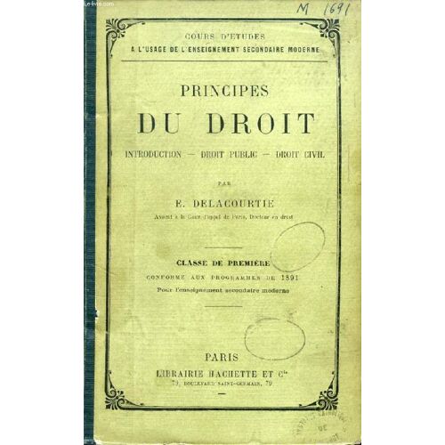 Principes Du Droit, Introduction, Droit Civil, Droit Public, Classe De 1re