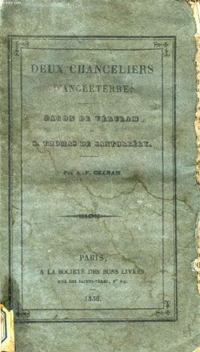 Deux Chanceliers D'angleterre, Bacon De Verulam Et S. Thomas De Cantorbery