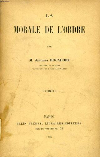 La Morale De L'ordre