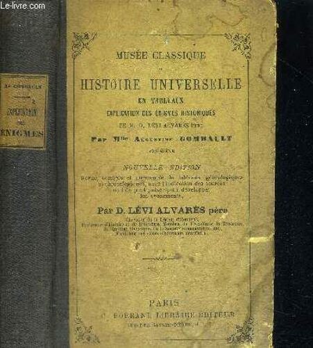Musee Classique Ou Histoire Universelle En Tableaux Explication Des Enigmes Historiques De M.D. Levi Alvares Pere  - Revue Corrigee Et Augmentee De Tableaux Genealogiques Et Chronologiques ...