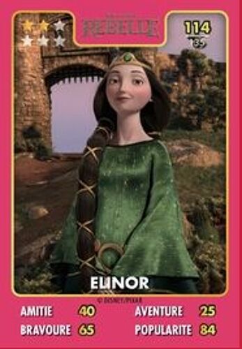 Carte Héros Disney Pixar Auchan 2015 - Rebelle - Elinor - N° 114