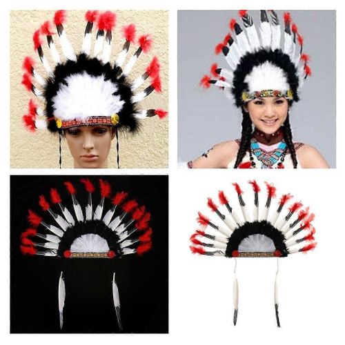 Coiffe Amérindienne Légère Plume Indienne Headwear Costume De Fête