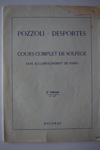 Cours Complet De Solfège Sans Accompagnement De Piano - 6ème Volume - R.1237