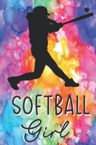 Super Cute Softball Girl Journal / Diary / Notebook (Tie-Dye) 6 X 9 Lined Journal