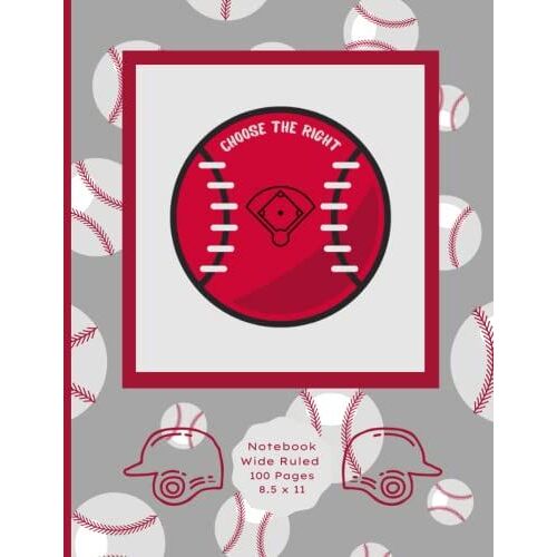 Lds Ctr / Choose The Right / Student Notebook/Journal: Red Baseball Sports Theme