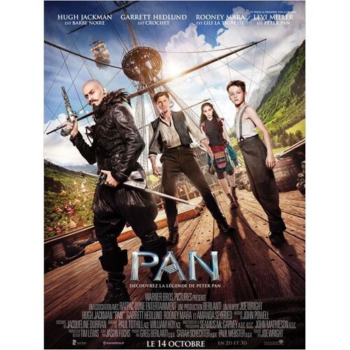 Pan - Véritable Affiche De Cinéma Pliée - Format 40x60 Cm - De Joe Wright Avec Levi Miller, Garrett Hedlund, Hugh Jackman, Rooney Mara, Amanda Seyfried, Nonso Anozie - 2015