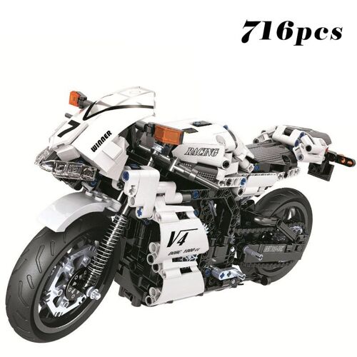 Wl7047 - Blocs De Construction Pour Garçons, Moto De Course De Ville, Véhicules De Haute Technologie, Briques, Bricolage, Jouets Éclairés, Cadeaux Pour Enfants, Nouvelle Collection