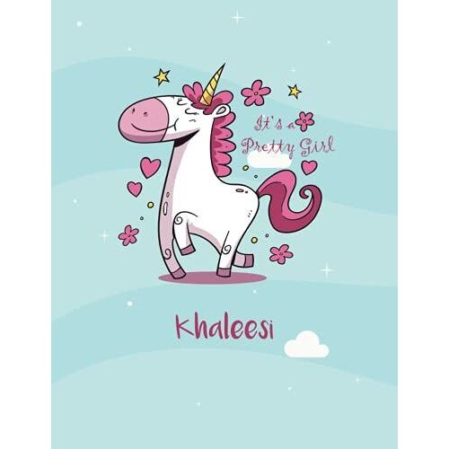 Khaleesi: Unicorn Notebook Personal Name Wide Lined Rule Paper | Notebook The Notebook For Writing Journal Or Diary Women & Girls Gift For Birthday, For Student | 162 Pages Size 8.5x11inch