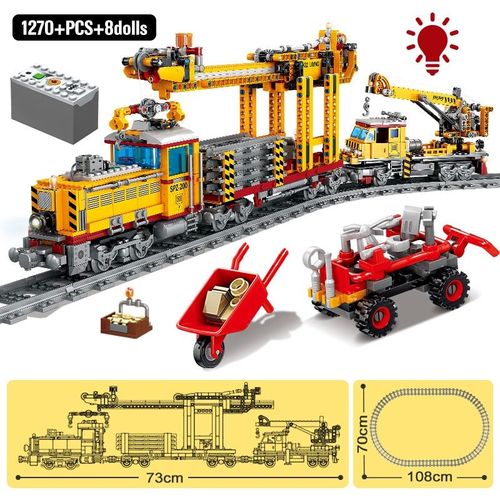 Sans Emballage - Jouets Pour Enfants, Blocs De Construction Technique De Train Électrique De Ville, Rail Mécanique Trai, Figurines De Chemin De Fer, Briques