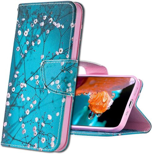 Coque Realme 6 Housse, Bookstyle Etui Motif Colore Imprime Housse Pu Etui En Cuir Portefeuille De Protection Etui A Rabat Pour Realme 6. Bf Apricot Tree
