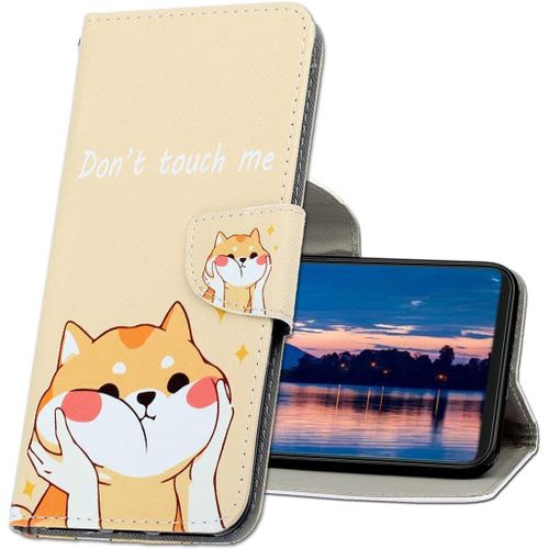KAL-Coque Pour Xiaomi Redmi Note 10, Coque En Cuir Xiaomi Redmi Note 10S, Étui Téléphone Redmi Note 10, Motif Coloré Imprimé Housse Pour Xiaomi Redmi Note 10 4G / Note 10S. Xc1 Shiba Inu
