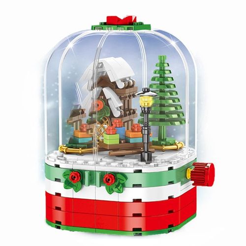 Sans Boîte D'origine - Boîte À Musique Rotative Série Noël, Idées Techniques, Modèle Père Noël, Blocs De Construction, Briques À Assembler, Jouets, Cadeaux Moc