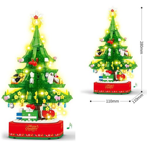 Sans Boîte D'origine - Boîte À Musique Rotative Série Noël, Idées Techniques, Modèle Père Noël, Blocs De Construction, Briques À Assembler, Jouets, Cadeaux Moc