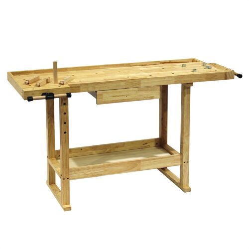 Établi de travail banc de rabotage aménagement atelier outils 145 x 86 cm bois Helloshop26 16_0000513