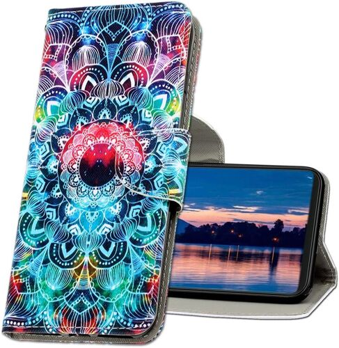 Coque Pour Huawei Y6 2019, Coque En Cuir Huawei Y6 2019, Etui Telephone Huawei Y6 2019, Motif Colore Imprime Housse Pour Huawei Y6 2019. Xc1 Mandala