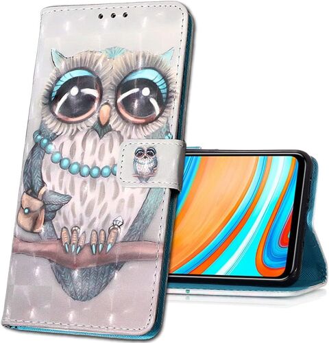 Coque Pour Huawei P30 Lite, Etui Nouveau 3d Effet Cuir Pu+Tpu Silicone Carte Antichoc Support Portefeuille Magnetique Creatif Housse Pour Huawei P30 Lite. Yb Owl