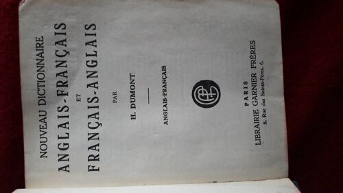 Nouveau Dictionnaire Anglais Français Et Français Anglais