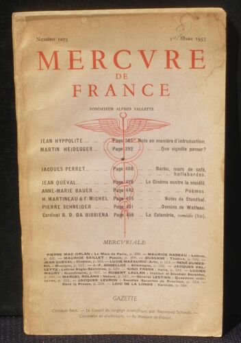 Mercure De France N°1075 Du 01/03/1953