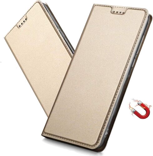 Coque Pour Sony Xperia 10 Plus Housse, Etui A Rabat Avec Carte Fentes, Fermeture Magnetique, Antichoc Ultra Mince Protection Case Pour Sony Xperia 10 Plus. Dt Gold