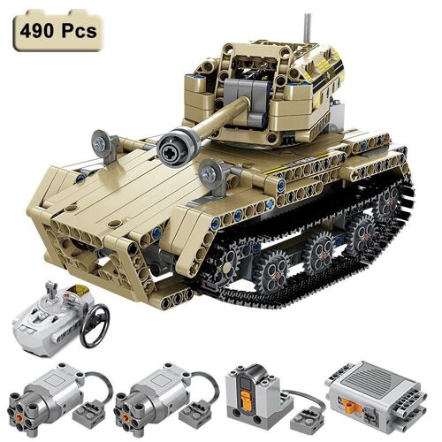 Réservoir D'artilerie - Blocs De Construction De Modèle De Voiture Militaire Pour Garçon, Plus De 500 Pièces, Réservoir Rc, Cadeaux D'anniversaire De Noël, Jouets Télécommandés Pour Enfants