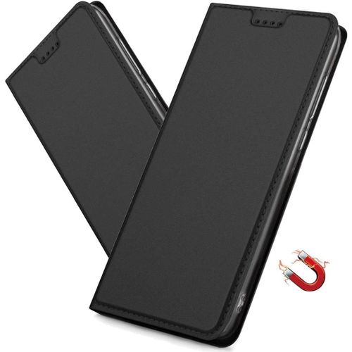 Coque Pour Samsung Galaxy A41 Housse, Etui A Rabat Avec Carte Fentes, Fermeture Magnetique, Antichoc Ultra Mince Protection Case Pour Samsung Galaxy A41. Dt Black