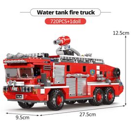Pas De Boîte Originale - Jeu De Construction De Véhicule De Série Camion De Pompiers De Police De Ville, Briques Figurines De Pompier, Jouets Éducatifs Pour Enfants, Cadeau