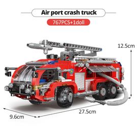 Pas De Boîte Originale - Jeu De Construction De Véhicule De Série Camion De Pompiers De Police De Ville, Briques Figurines De Pompier, Jouets Éducatifs Pour Enfants, Cadeau