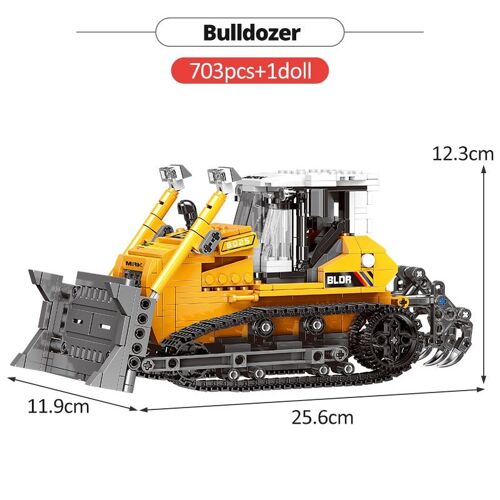 Pas De Boîte Originale - Blocs De Construction De Voiture, Pelle Technique De Ville, Bulldozer, Grue, Mélangeur De Ciment, Camion, Briques, Jouet Pour Enfants, Cadeau