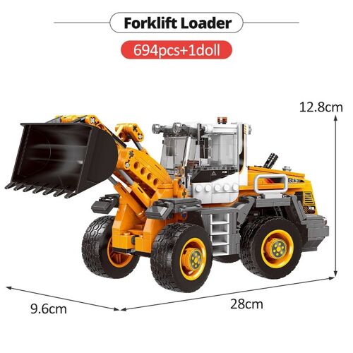 Pas De Boîte Originale - Blocs De Construction De Voiture, Pelle Technique De Ville, Bulldozer, Grue, Mélangeur De Ciment, Camion, Briques, Jouet Pour Enfants, Cadeau