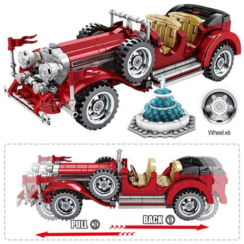 Pas De Boîte Originale - Jouets Pour Garçons, 617 Pièces, Modèle Roadster Vintage Classique, Blocs De Construction, Ville Mécanique, Briques