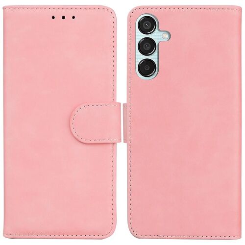SATURCASE Coque pour Samsung Galaxy M15 / F15, Toucher Confortable PU Cuir Magnétique Flip Portefeuille Support Porte-carte Protecteur Housse Étui pour Samsung Galaxy M15 / F15 (FG-Pink)