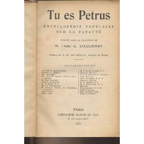 Tu Es Petrus, Encyclopédie Populaire Sur La Papauté