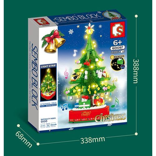 Avec Boîte D'origine - Boîte À Musique Rotative Série Noël, Idées Techniques, Modèle Père Noël, Blocs De Construction, Briques À Assembler, Jouets, Cadeaux Moc