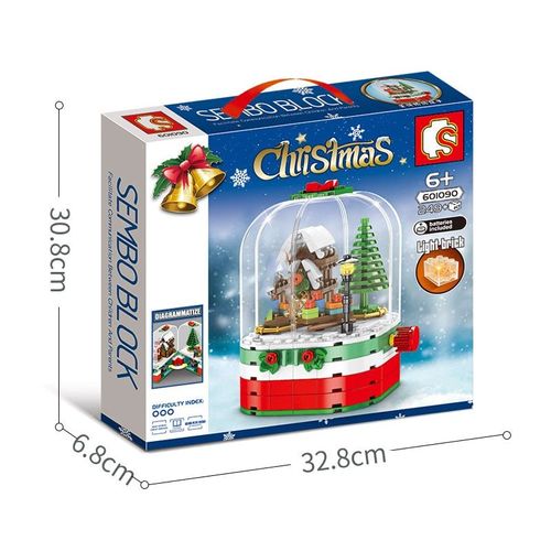 Avec Boîte D'origine - Boîte À Musique Rotative Technique, Blocs De Construction, Idées, Modèle Père Noël, Briques À Monter Soi-Même, Série De Noël, Jouets, Cadeaux Pour Enfants