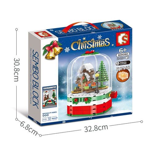 Avec Boîte D'origine - Boîte À Musique Rotative Série Noël, Idées Techniques, Modèle Père Noël, Blocs De Construction, Briques À Assembler, Jouets, Cadeaux Moc