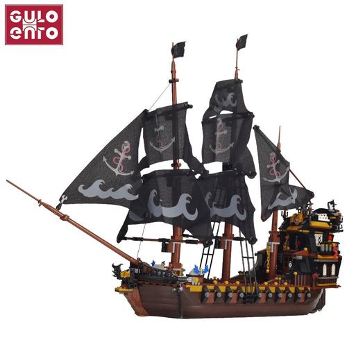 1334pcs Pas De Boîte - Idées De Blocs De Construction De Modèle De Bateau De Pirate Éternel, Ensemble De Briques De Bateau D'aventure Noir, Jouets Pour Enfants, Cadeaux