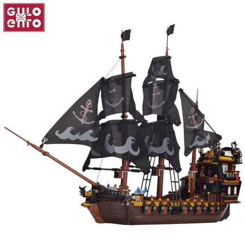 1334pcs Sans Boîte - Blocs De Construction De Bateau De Pirate Éternel Noir, Série De Film, Briques De Construction De Bateau De Pirate, Jouets De Construction, Cadeaux Pour Enfants