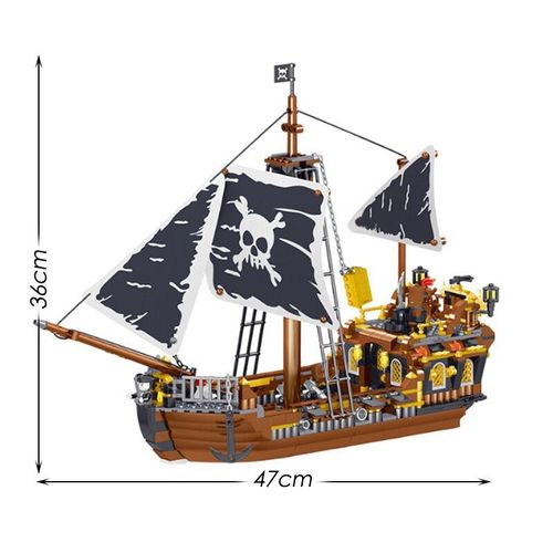 722pcs Sans Boîte - Blocs De Construction De Bateau De Pirate, Série De Film La Tempête De Vent, Modèle De Bateau De Pirate D'aventure, Kits De Briques, Jouets Moc Pour Enfants, Cadeaux D'anniversaire