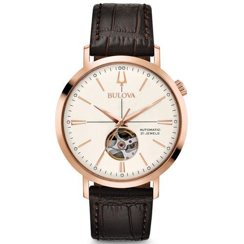 Bulova Montre Marron Analogique Hommes Classic Automatic 97a136